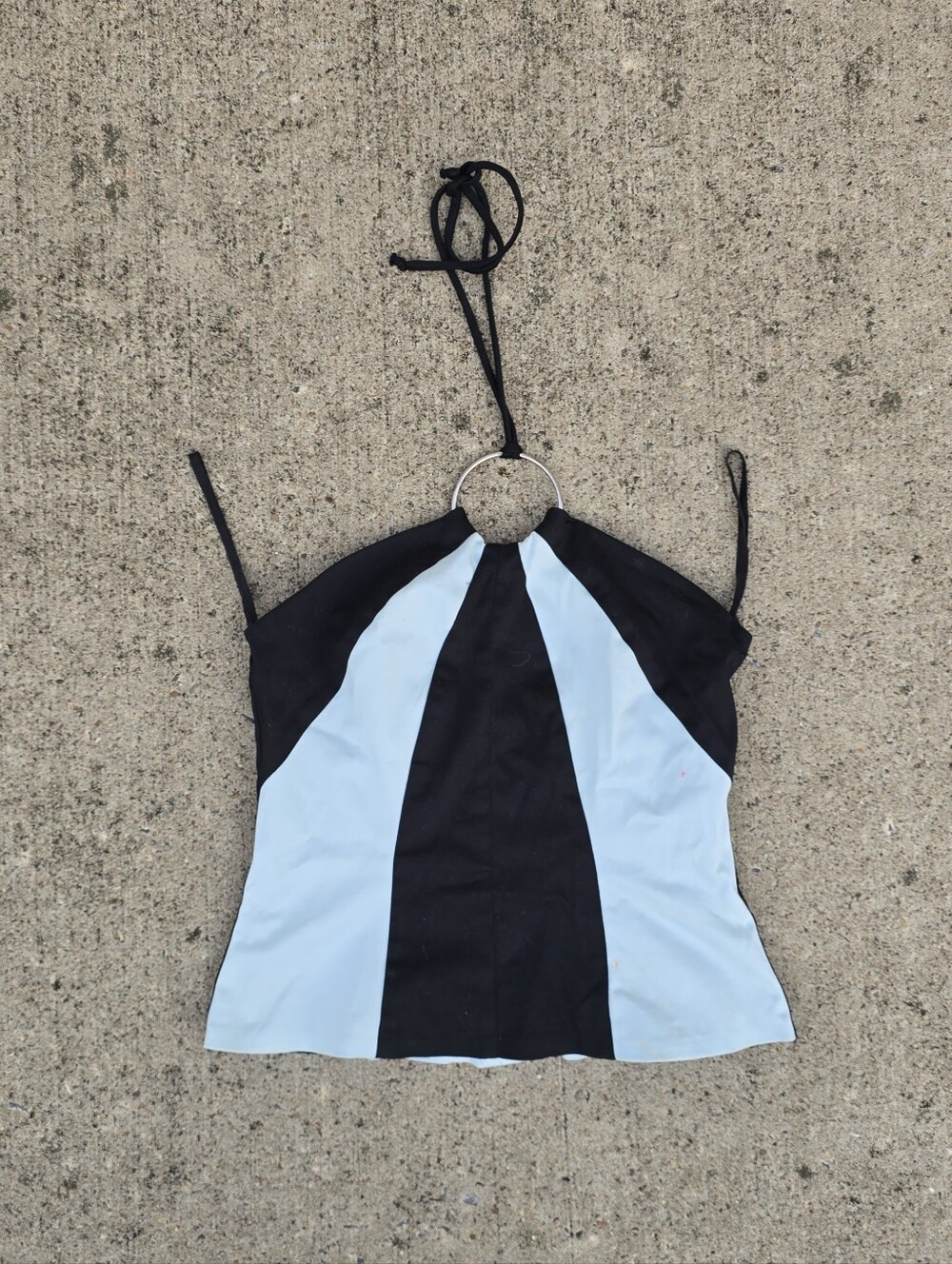 Vintage Y2K Notice Going Out Halter Top O-Ring Club Cyber Rave Top 4